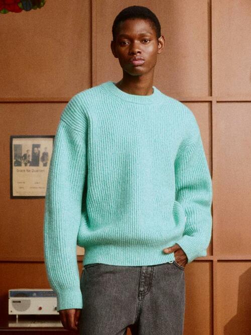 Multi-tweed Sweater (EMERALD GREEN)