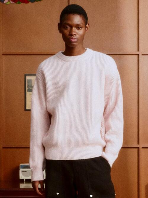 Multi-tweed Sweater (POWDER PINK)