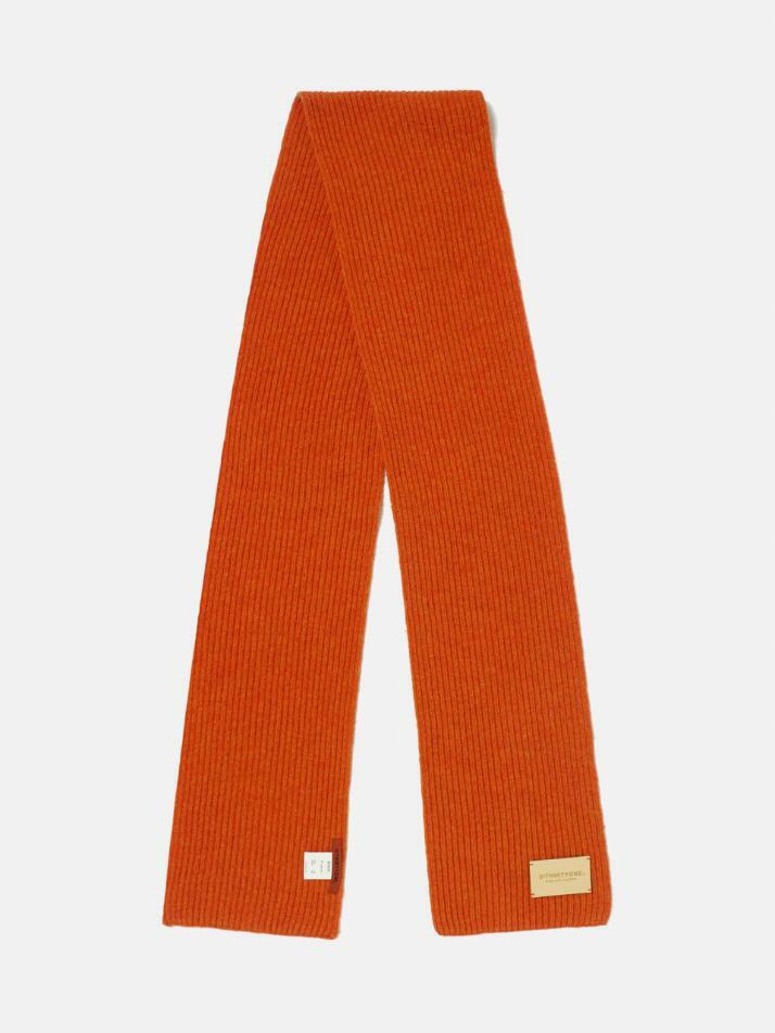 Eco-Leather Patch Wool Muffler (ORANGE)