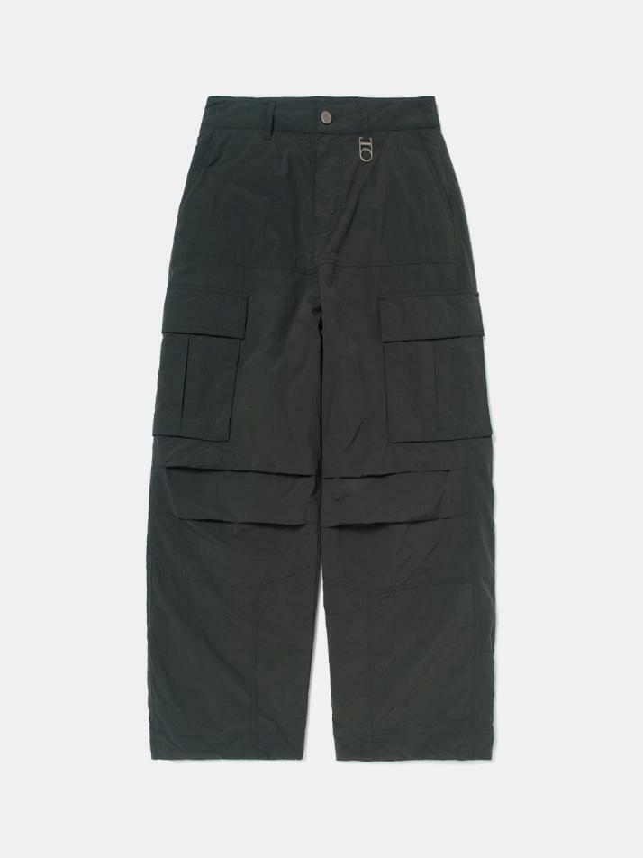 Padded Nylon Parachute Cargo Pants (CHARCOAL)