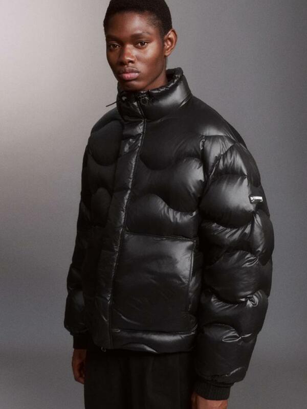 Wave Quilting Down Jacket (BLACK)