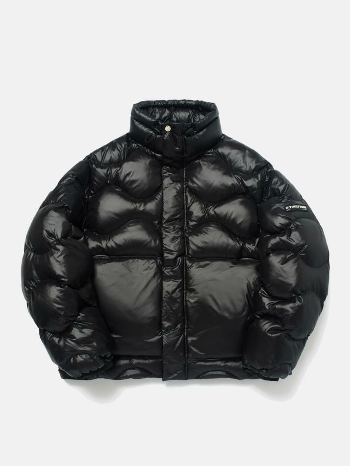 Wave Quilting Down Jacket (BLACK)