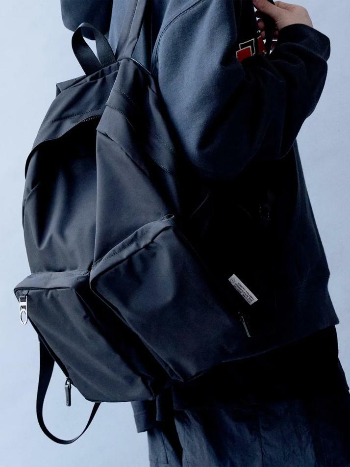 Double Pocket Cargo Backpack (BLACK)