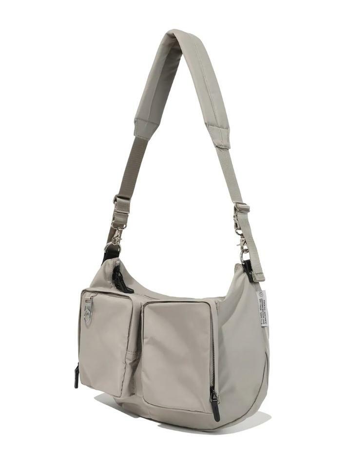 Double Pocket Half-Moon Crossbag (WARM SAND)