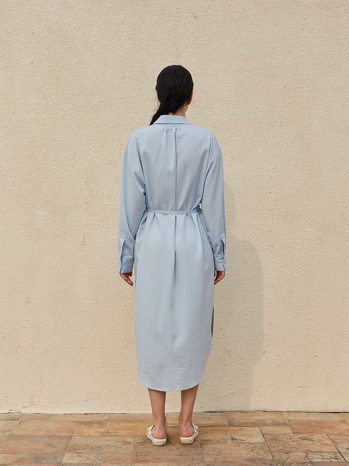 Robe-Gown Long Shirt Blue