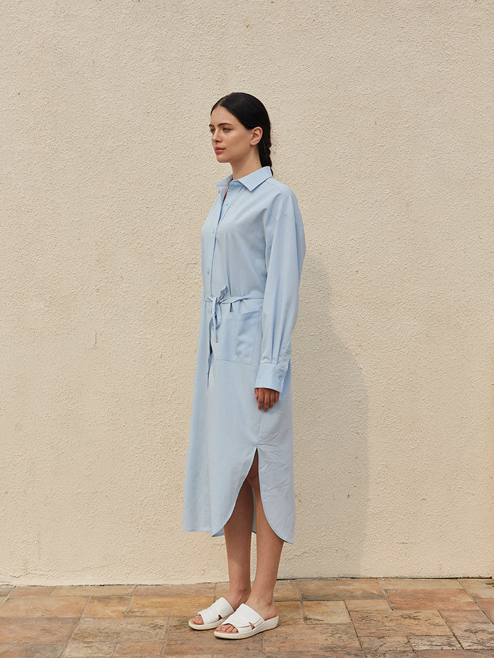 Robe-Gown Long Shirt Blue