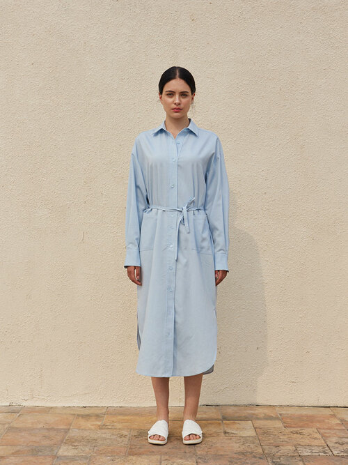 Robe-Gown Long Shirt Blue