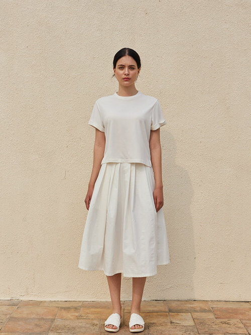 Pleated Skirt Ivory