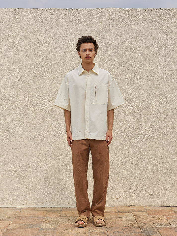 Over Size Short-Sleeve Shirt Ivory