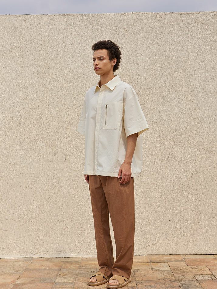 Over Size Short-Sleeve Shirt Ivory
