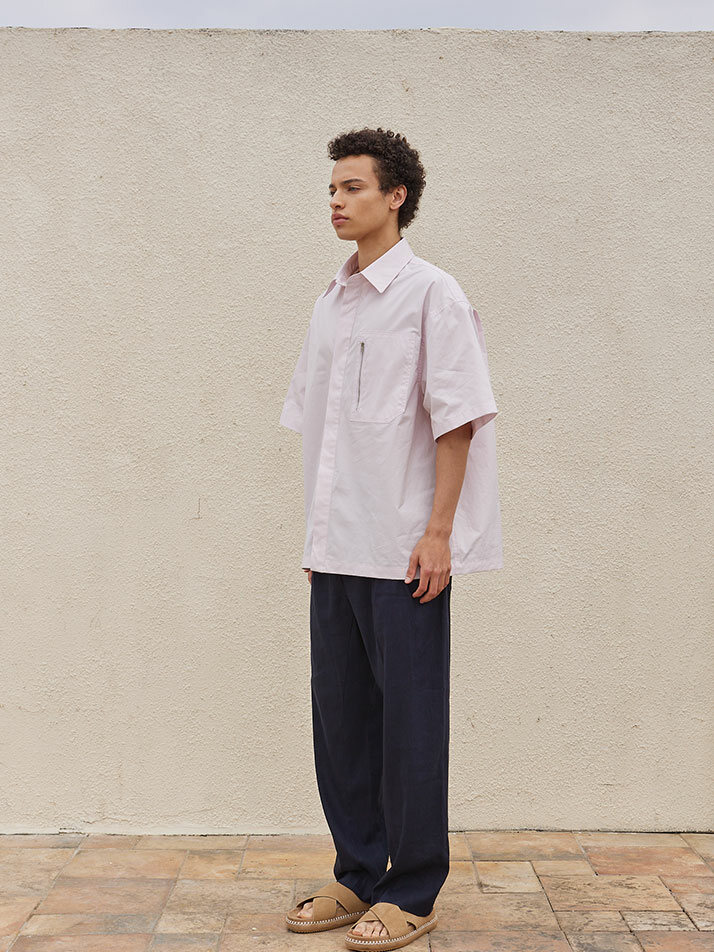 Over Size Short-Sleeve Shirt Pink