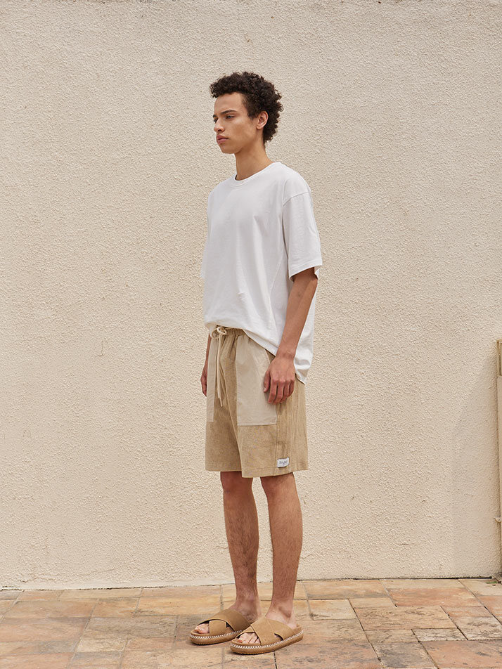 Terry Pocket Short Pants Beige