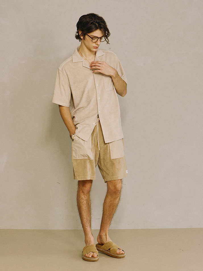 Terry Pocket Short Pants Beige