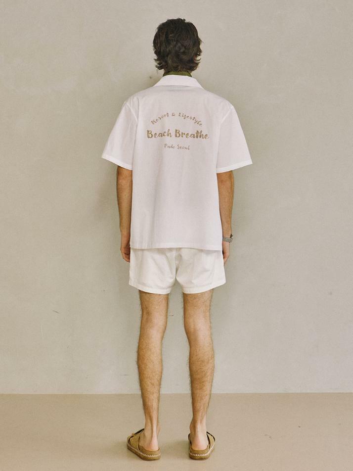 Seersucker Open-collar Shirt White
