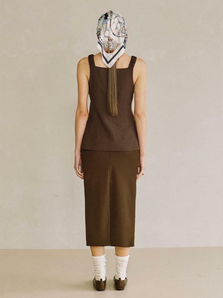 Long Knotted Skirt Brown