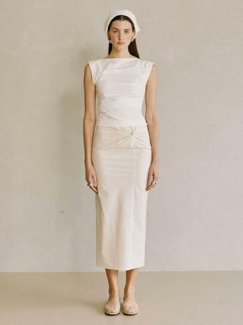 Long Knotted Skirt Ivory