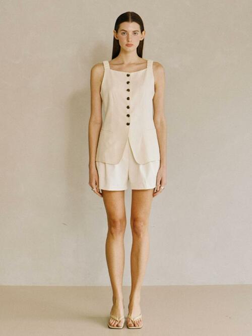 Shoulder-banded Vest Cream
