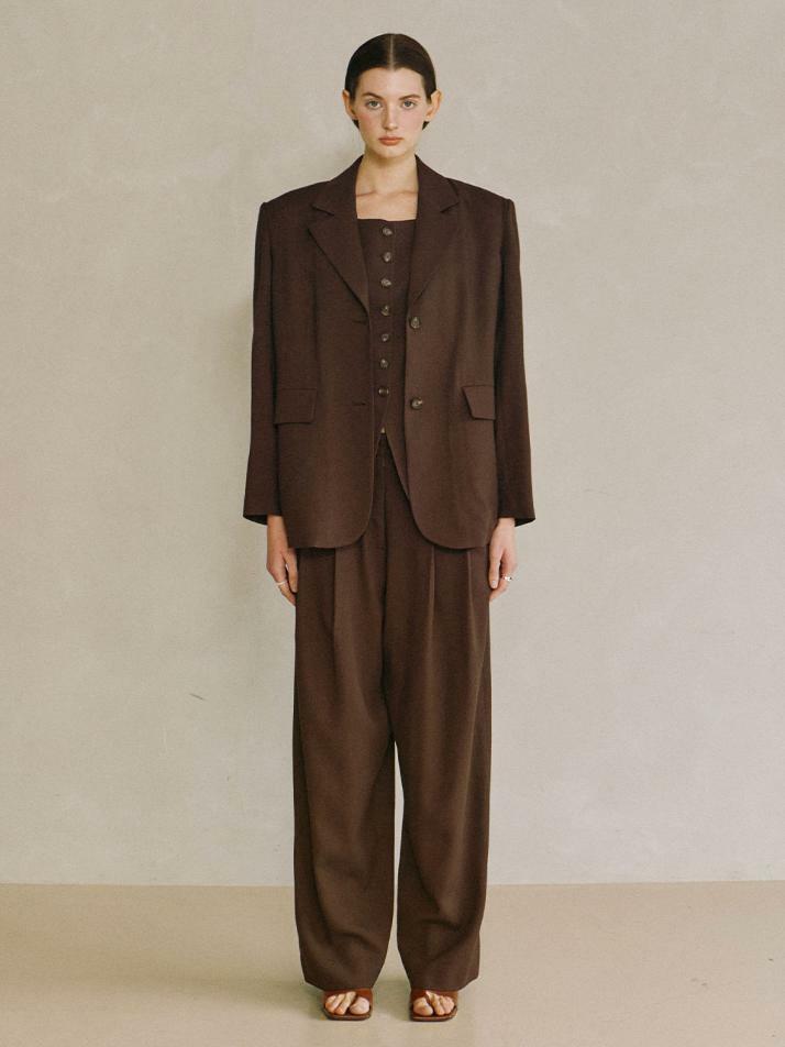 Boy-fit Blazer Brown