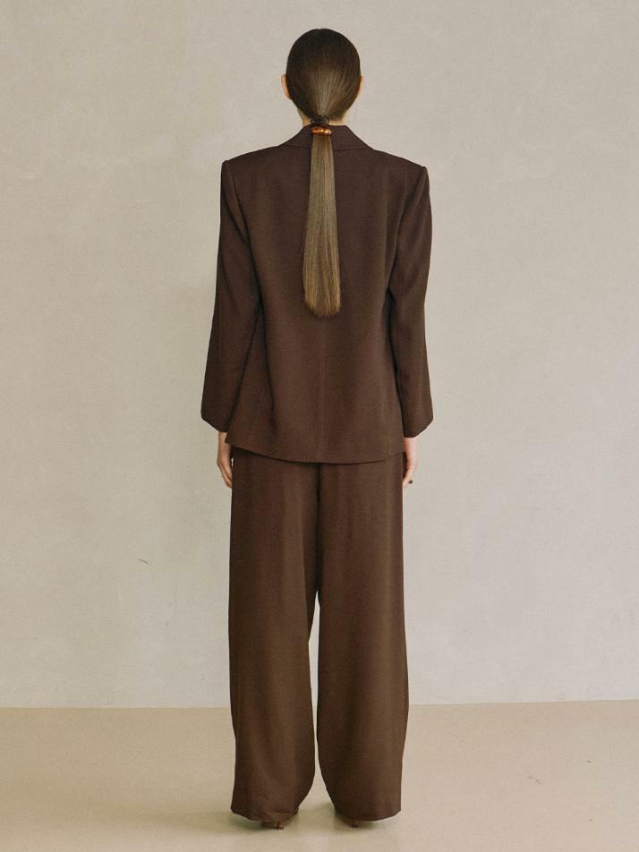 Boy-fit Blazer Brown