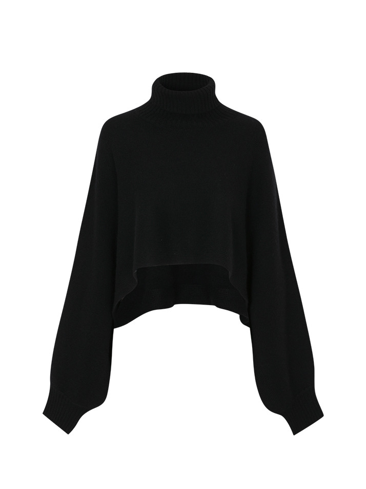 Cashmere Cape Turtle Neck Sweater 