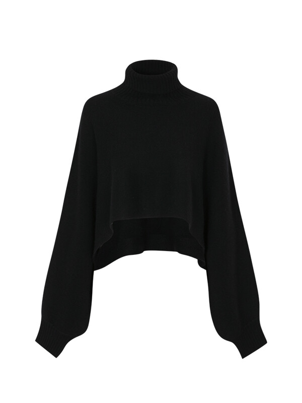 Cashmere Cape Turtle Neck Sweater 