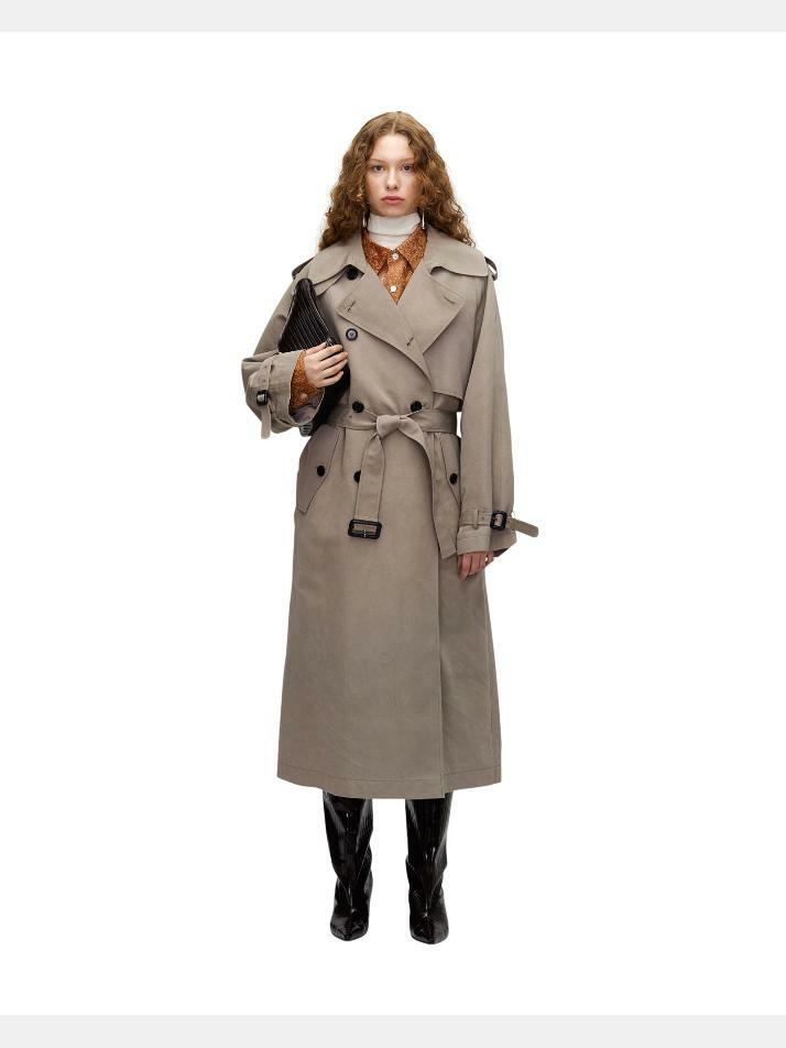 ACACIA DYED COTTON SILK TRENCH COAT