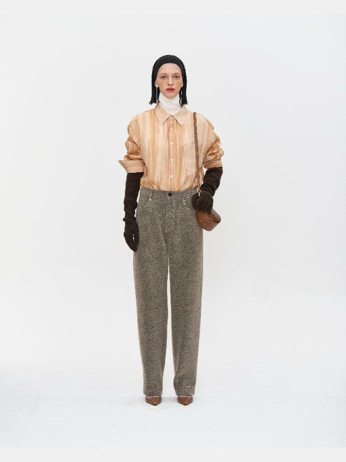 RECYCLED HAIRY WOOL TROUSERS