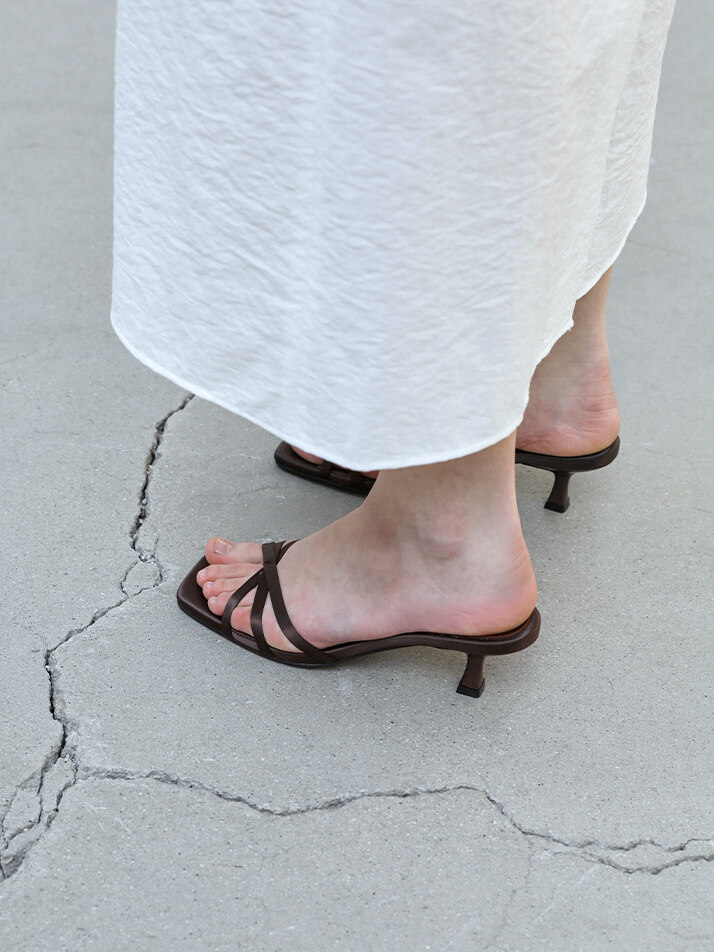 KHIO Satin Strap Mules (3color)