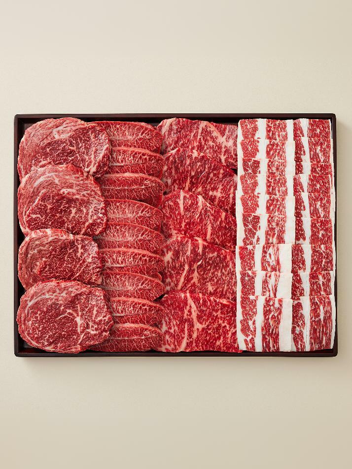 [신선설한우] 1++등급 한우 등심300g + 채끝300g + 부채살300g + 차돌300g 1.2kg