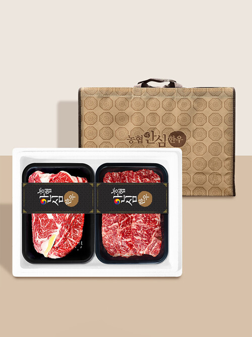 [농협안심한우]1++한우 등심 500g 채끝 500g 1kg