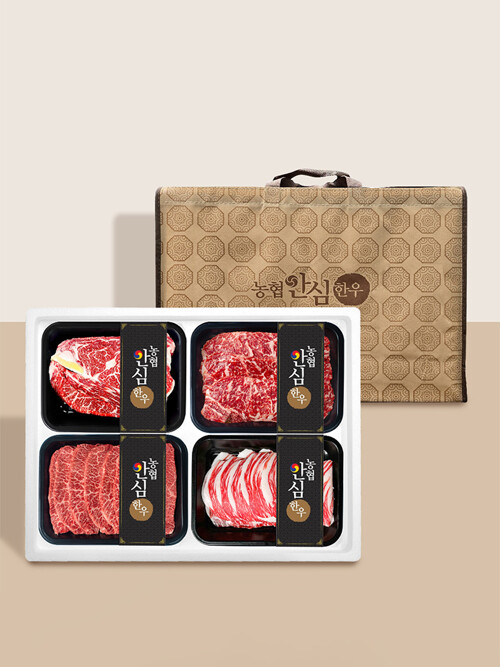 [농협안심한우]1++등심300g채끝300g부채300g차돌박이300g 1.2kg