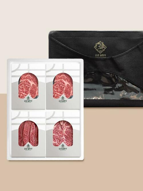 1++한우선물세트 등심300g등심300g부채살300g채끝300g 총1.2kg