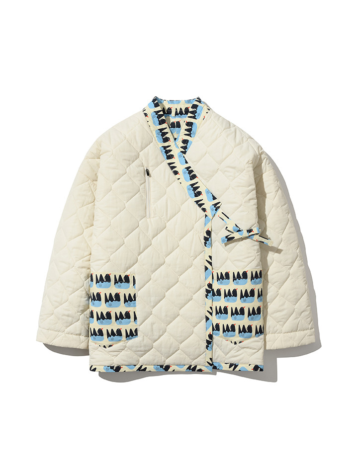  양면으로 돌려입는 누빔 재킷 홈워머 집안에서도 밖에서도 따듯하고 포근하게