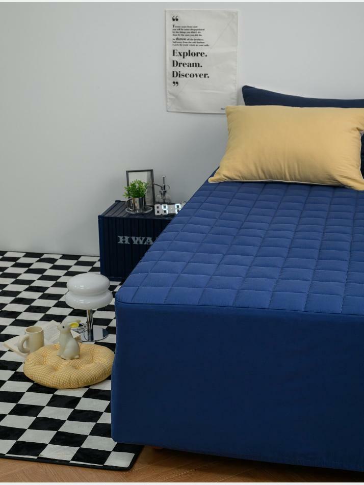 로빈 순면 베이직 누빔매트리스 커버 SS 110×205×30CM 네이비