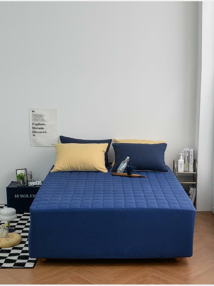 로빈 순면 베이직 누빔매트리스 커버 SS 110×205×30CM 네이비