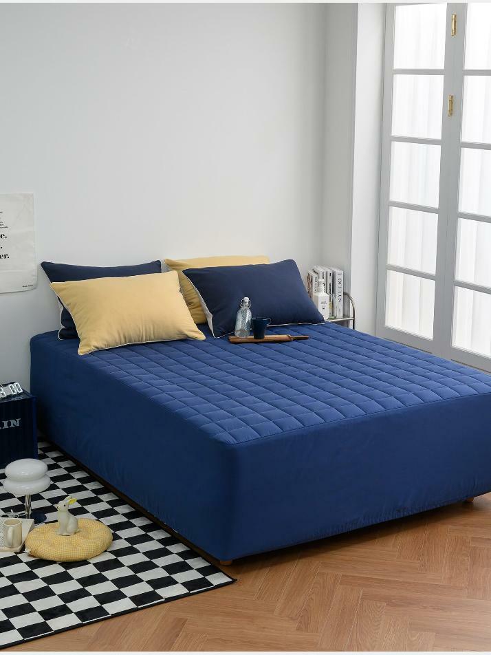 로빈 순면 베이직 누빔매트리스 커버 SS 110×205×30CM 네이비