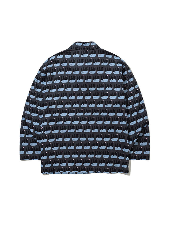 오타니 코튼100%  프리미엄 바이오 워싱  잠옷 긴팔 그레이(GRAY)