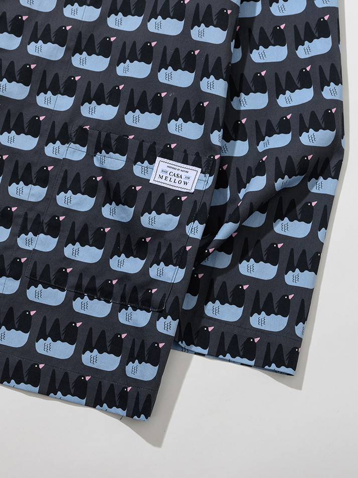 오타니 코튼100%  프리미엄 바이오 워싱  잠옷 긴팔 그레이(GRAY)