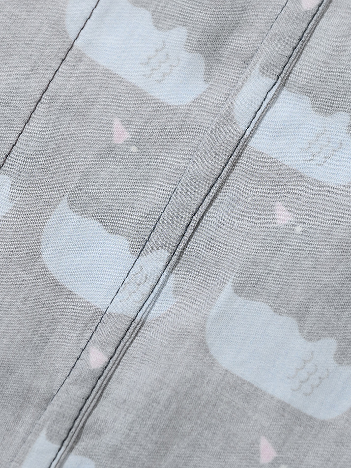 오타니 코튼100%  프리미엄 바이오 워싱  잠옷 긴팔 그레이(GRAY)