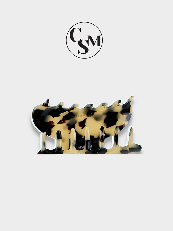 [Made in France] 클리쎄 라운딩 집게핀 中 Beige leopard