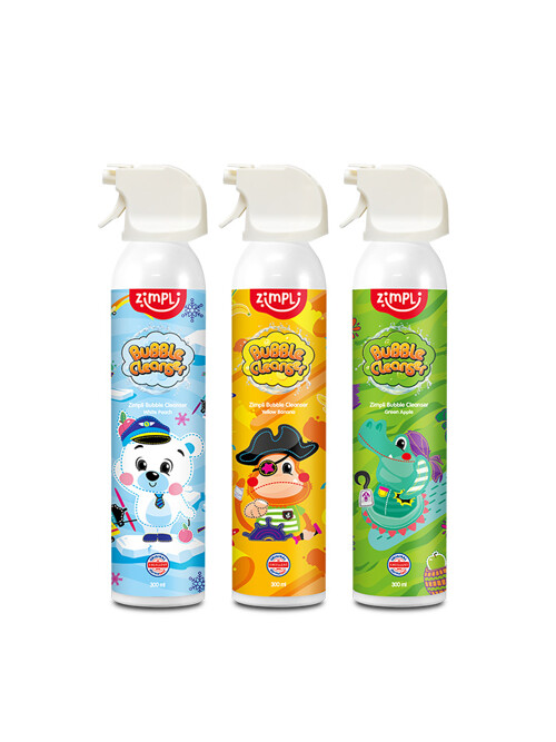 짐플리키즈 유아버블클렌저 버블건 300ml 3종 세트 (사과/바나나/복숭아)