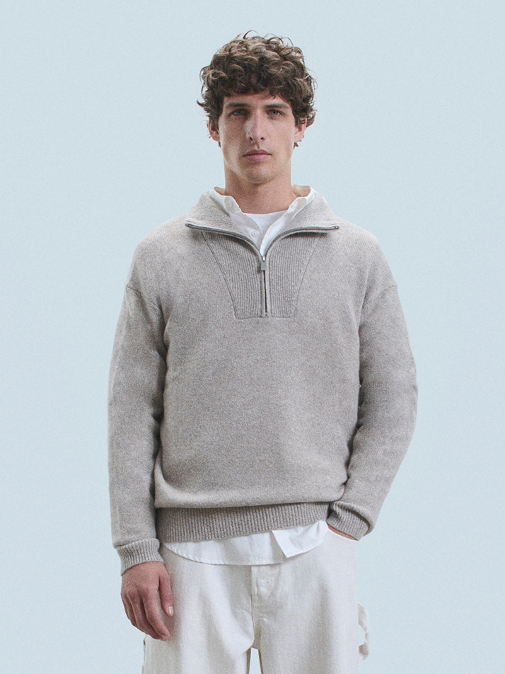 (uni)Basic Quarter Zip Sweater