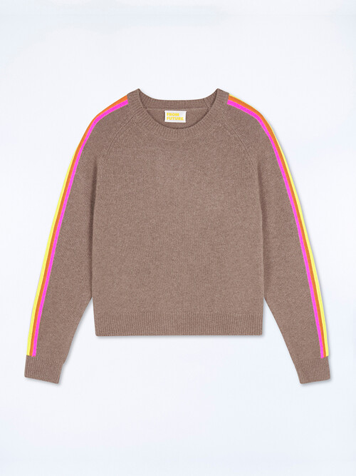 Multi-Colored Stripes Crewneck Sweater