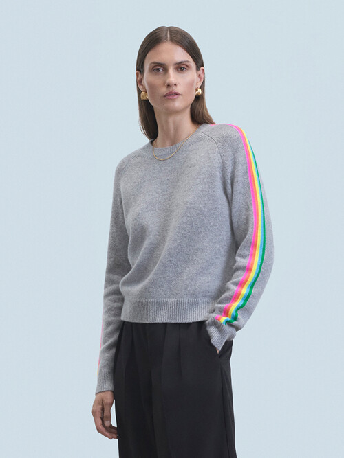 Multi-Colored Stripes Crewneck Sweater