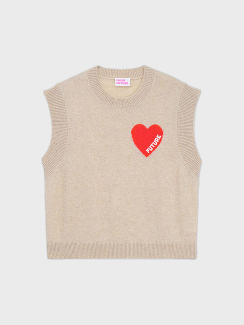 Heart Sleeveless Sweater