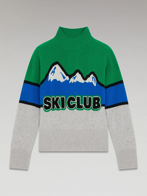 Mountain Ski club stand collar sweater