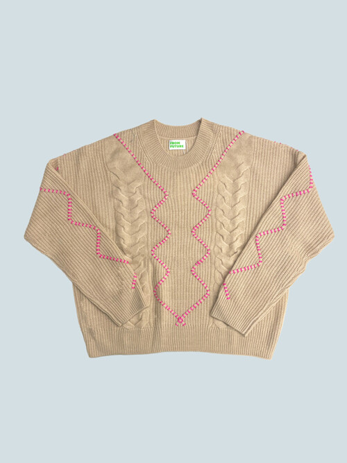 Contrast Stiched cashmere sweater