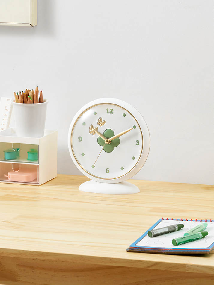 행운의 럭키클로버 벽탁상 인테리어 시계 16cm OTA-1010WH