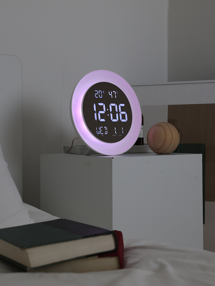 미드나잇 무드 라이트 LED 무드등 벽탁상시계 25cm OT891MF