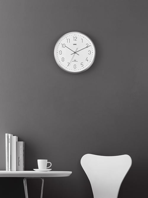 듀(DEW) RC 전파수신 자동시간맞춤 벽시계 31.5cm OWA-1003SV